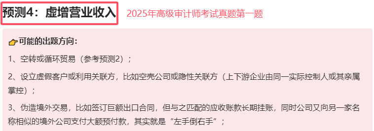 2025年高级审计师考试真题考点